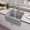 Alfi Brand Gray Matte Smooth Apron 24" x 18" Single Bowl Fireclay Farm Sink ABF2418-GM - alternate 1